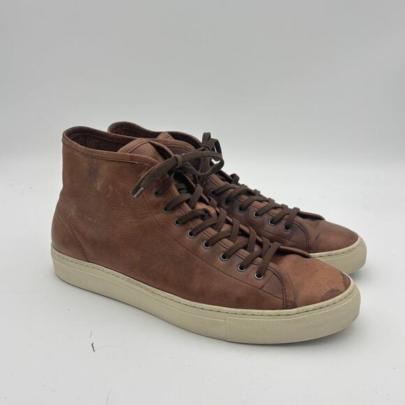 Gustin Horween Chromoexcel Leather High Top Sneakers Shoes Men's 44 US 11 Italy